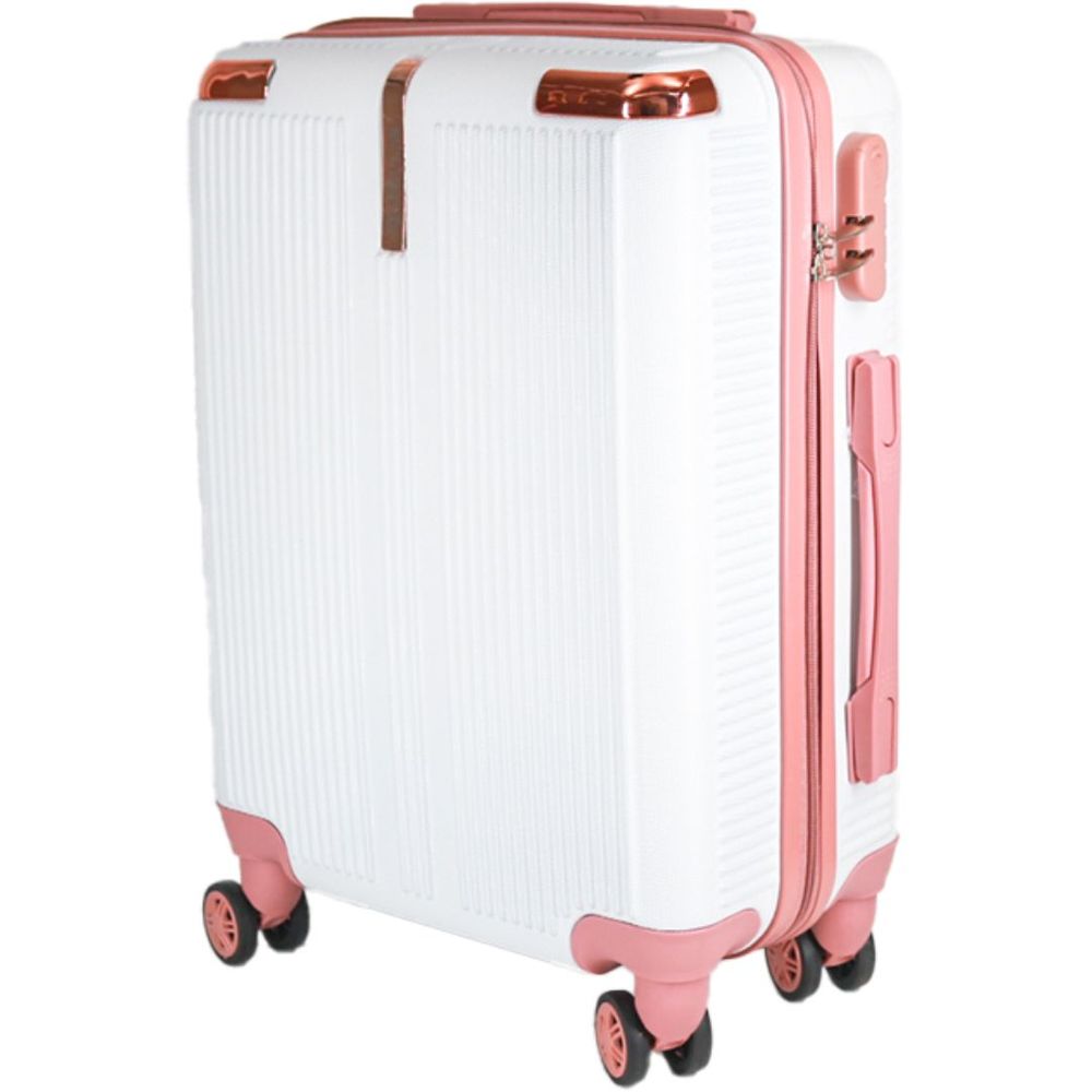Mala de Bordo 19 Polegadas Branco/Rosa BT04829 DCasa Casa Freitas